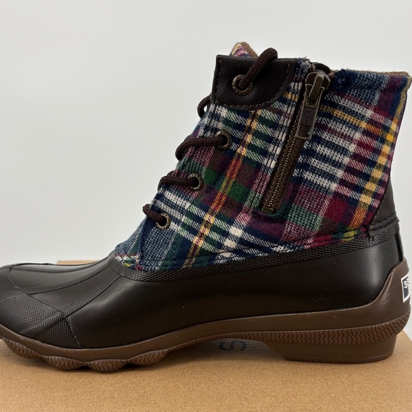 Sperry Duck Boots, Syren Gulf Multicolor Plaid, Size 6.5 - Picture 9 of 9